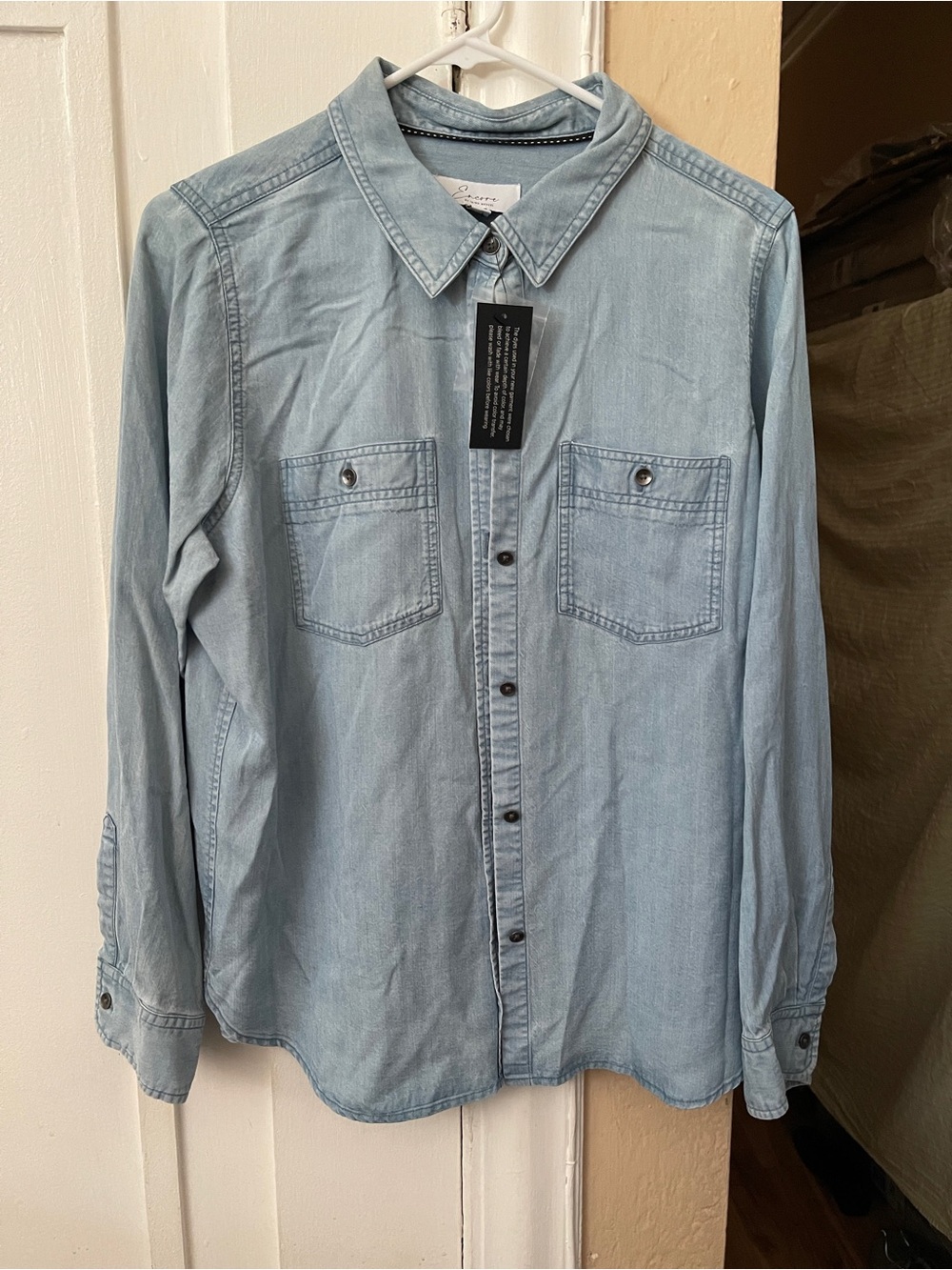 Encore Jeans Light Blue Denim Button-Front Shirt